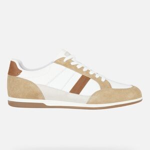 Like New Geox Renan Man Low Top Sneakers Men's White and Tan Sneakers size 12.5